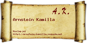 Arnstein Kamilla névjegykártya