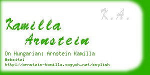 kamilla arnstein business card